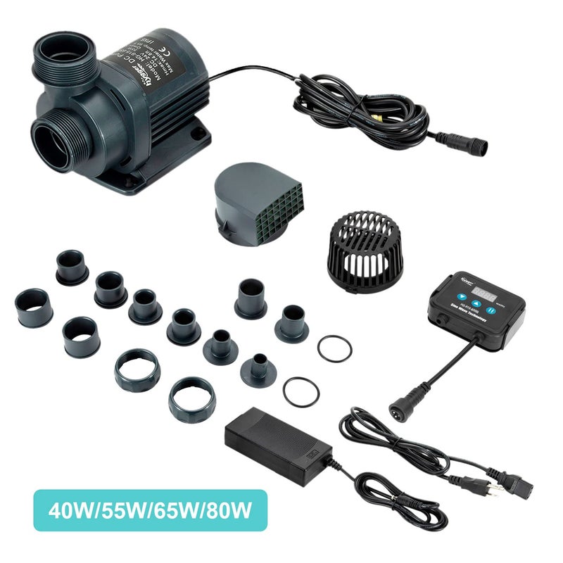 Hygger 1720GPH Quiet Submersible and External 24V Water Pump, with Controller (30%-100% Settings), Powerful Return Pump for Fish Tanks, Aquariums, Ponds, Fountains, Sump, Hydroponics (55W, 14.8ft) - Image 2